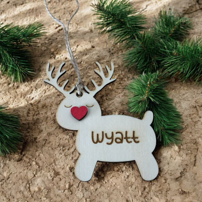 Personalized Reindeer Christmas Ornament, reindeer christmas ornament