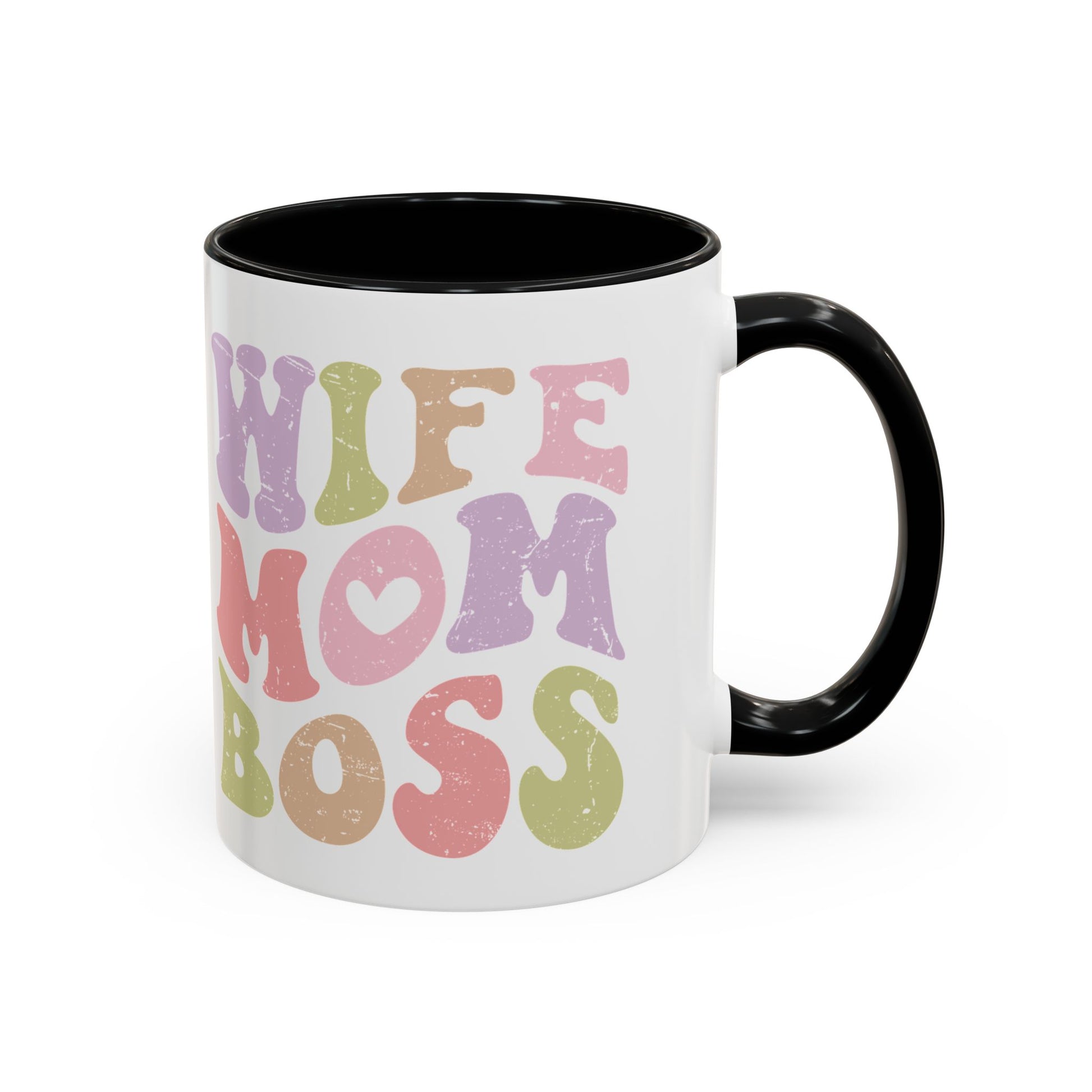 Wife Mom Boss Accent Coffee Mug, 11oz
