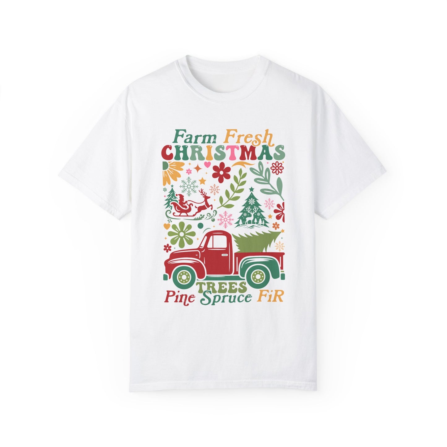 Farm Fresh Retro Christmas Unisex Comfort Color T-shirt