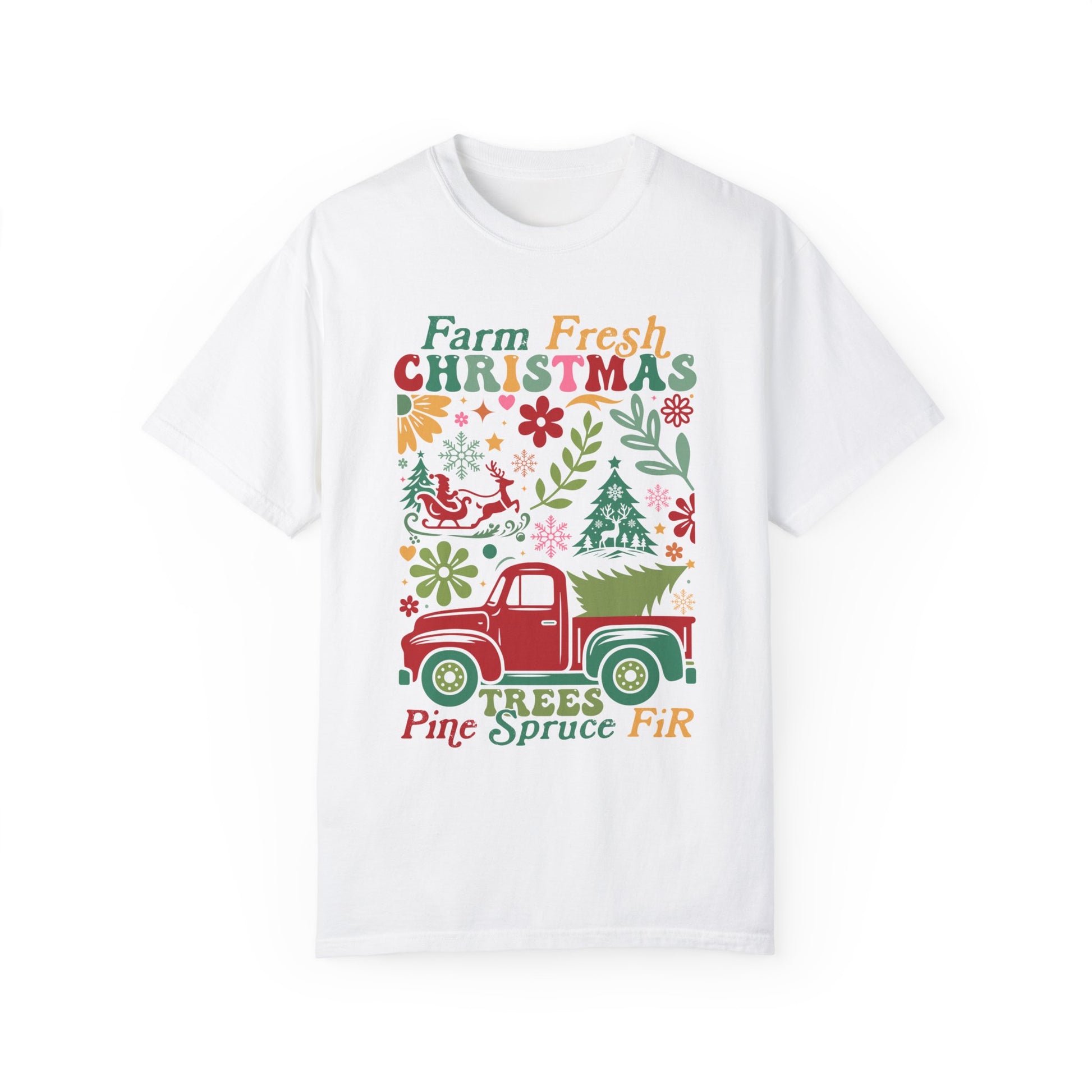 Farm Fresh Retro Christmas Unisex Comfort Color T-shirt
