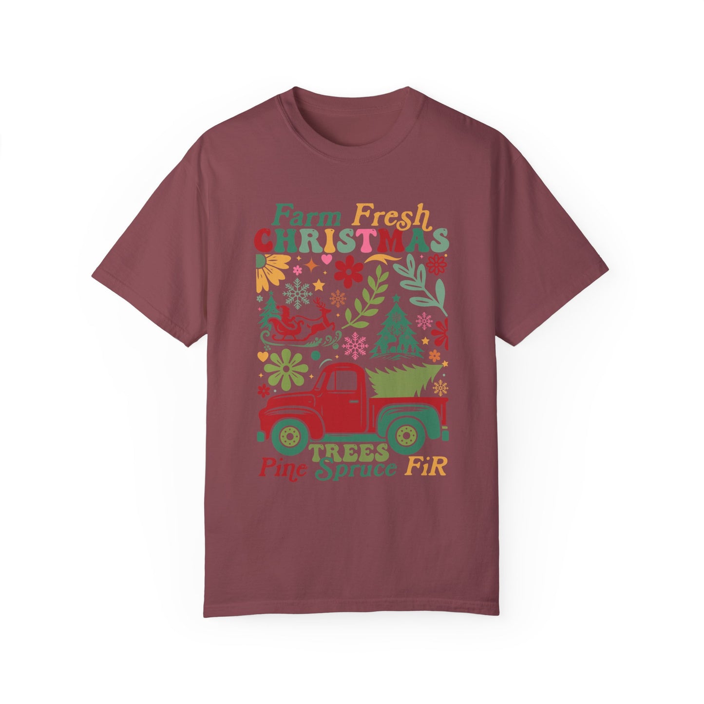 Farm Fresh Retro Christmas Unisex Comfort Color T-shirt