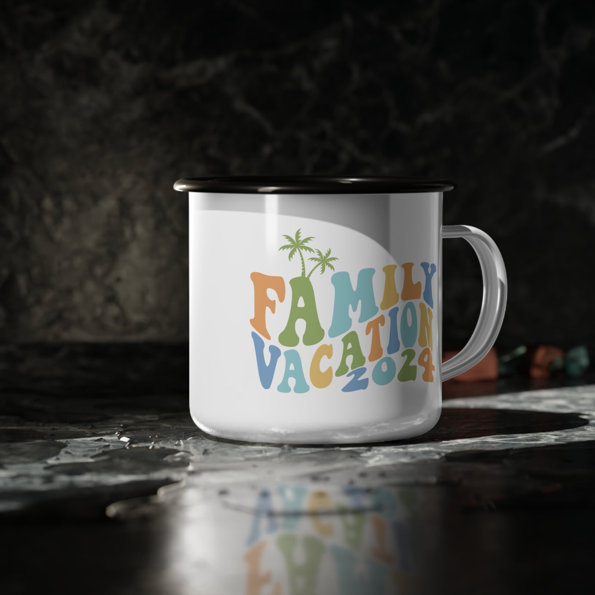 Family Vacation 2024 Enamel Camp Coffee Cup