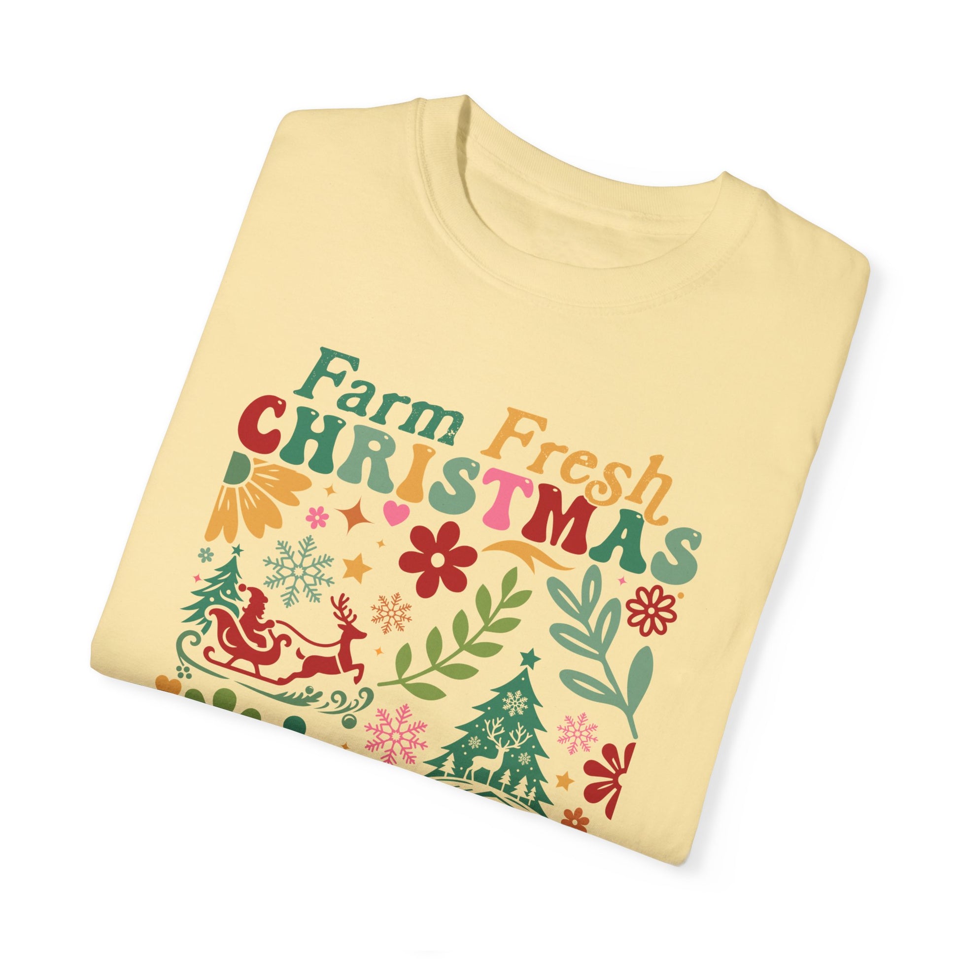 Farm Fresh Retro Christmas Unisex Comfort Color T-shirt