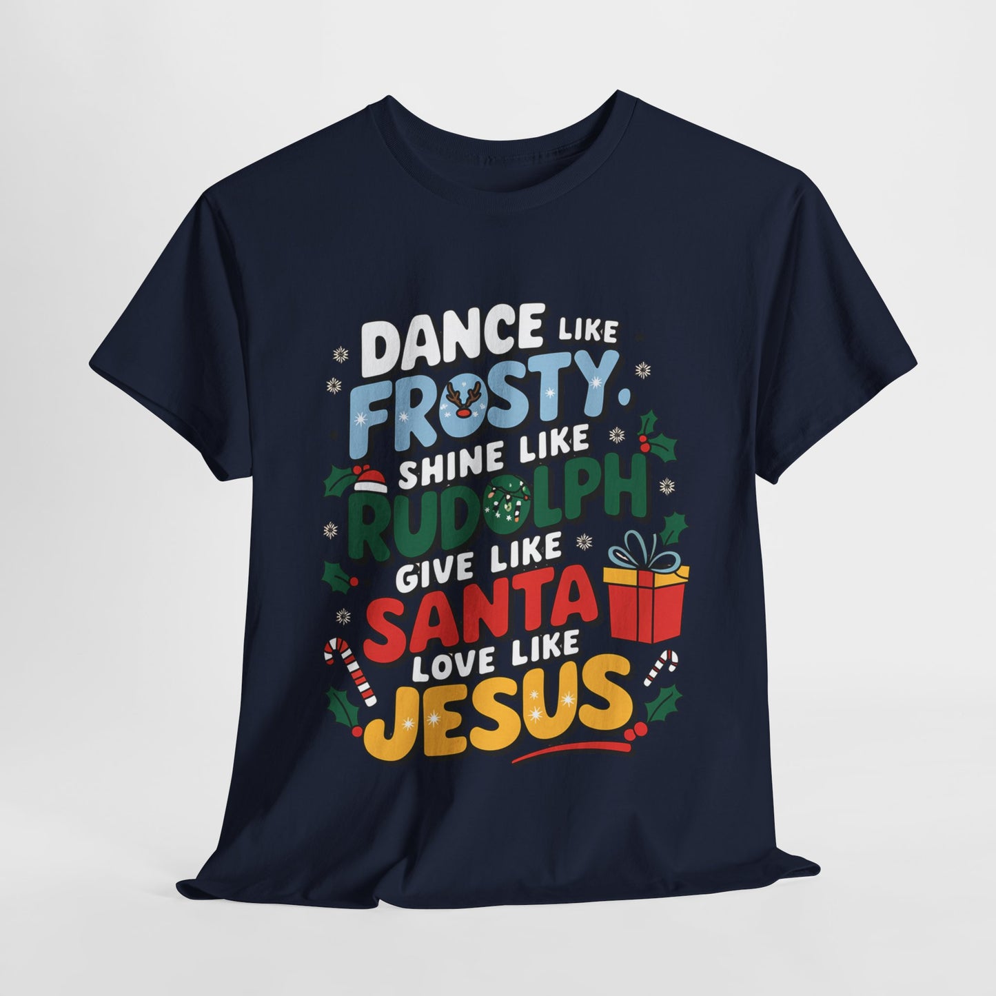 Holiday Unisex Heavy Cotton Tee/Christmas Tee/Dance like Frosty/Christmas Retro Shirt