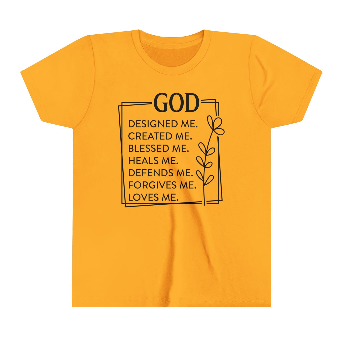 God Created Me Youth Short Sleeve Tee