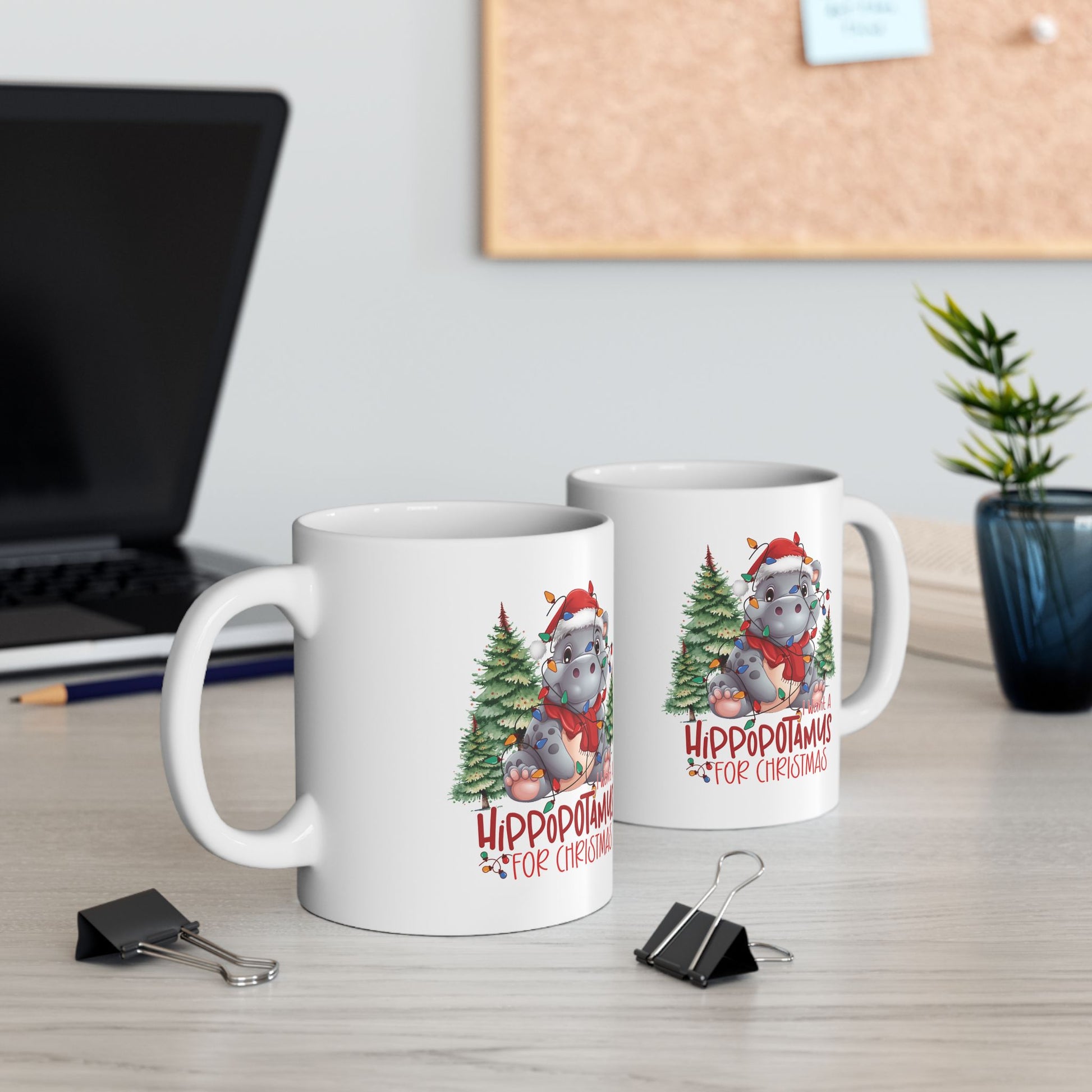 I Want A Hippopotamus For Christmas Ceramic Mug, (11oz)/ Funny Christmas Mug