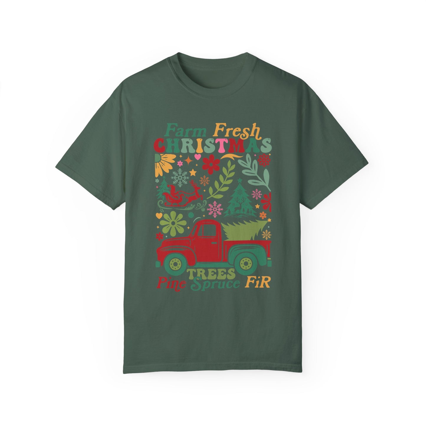 Farm Fresh Retro Christmas Unisex Comfort Color T-shirt
