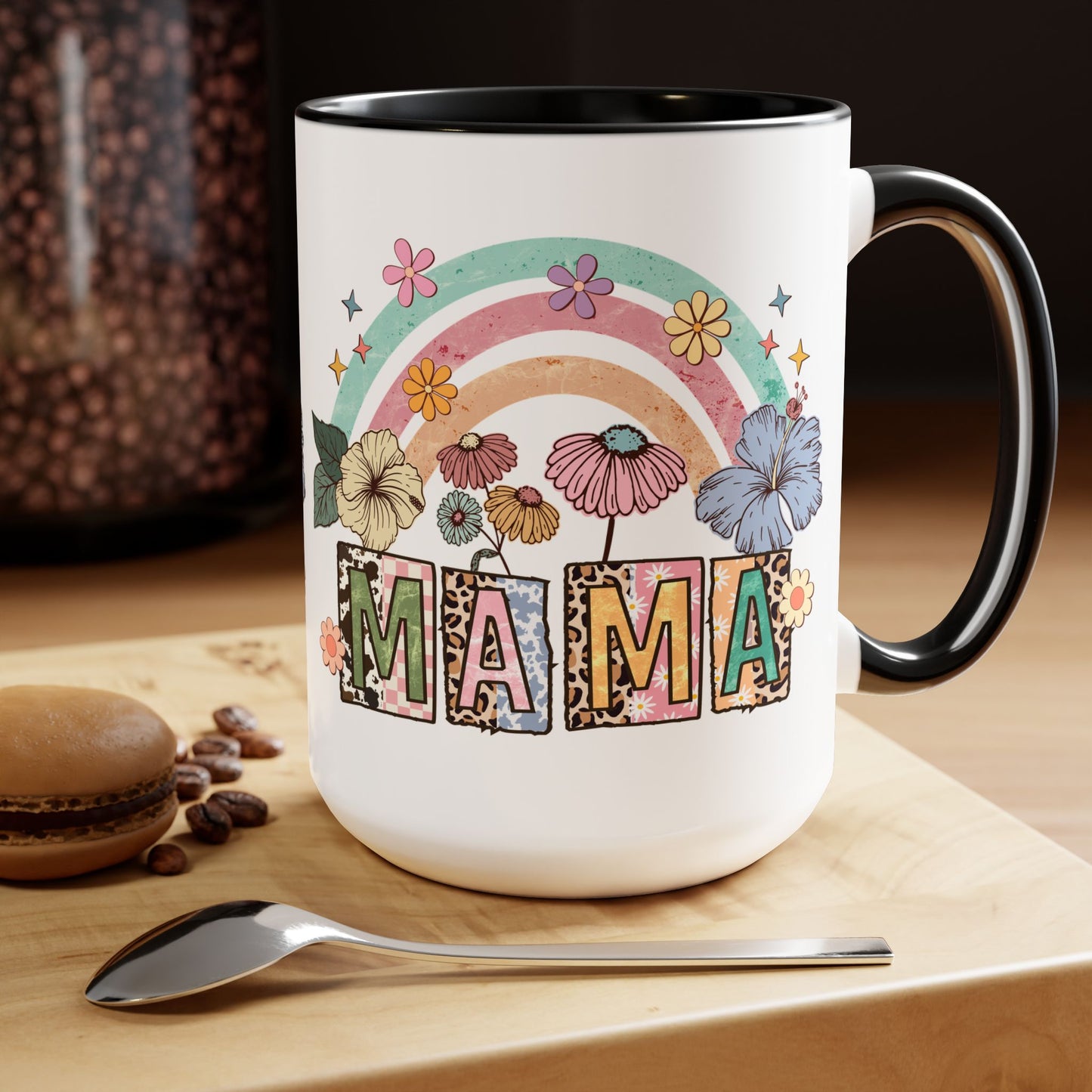 Mama Large Two-Tone Coffee Mugs, 15oz
