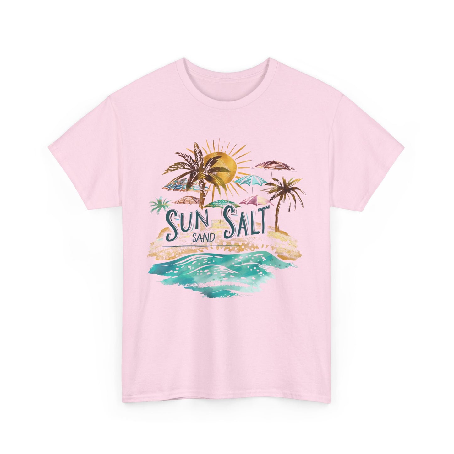 Sun, Salt & Sand Unisex Heavy Cotton Tee - Beach Lovers Shirt, Vacation T-Shirt, Summer Style
