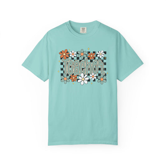 Retro Teacher Floral T-shirt, Vintage Botanical Tee, Teacher Appreciation Gift, Flower Print Shirt
