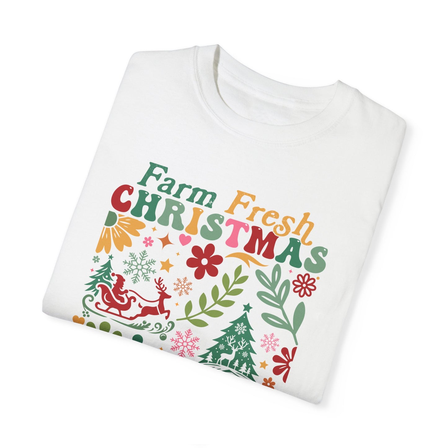 Farm Fresh Retro Christmas Unisex Comfort Color T-shirt