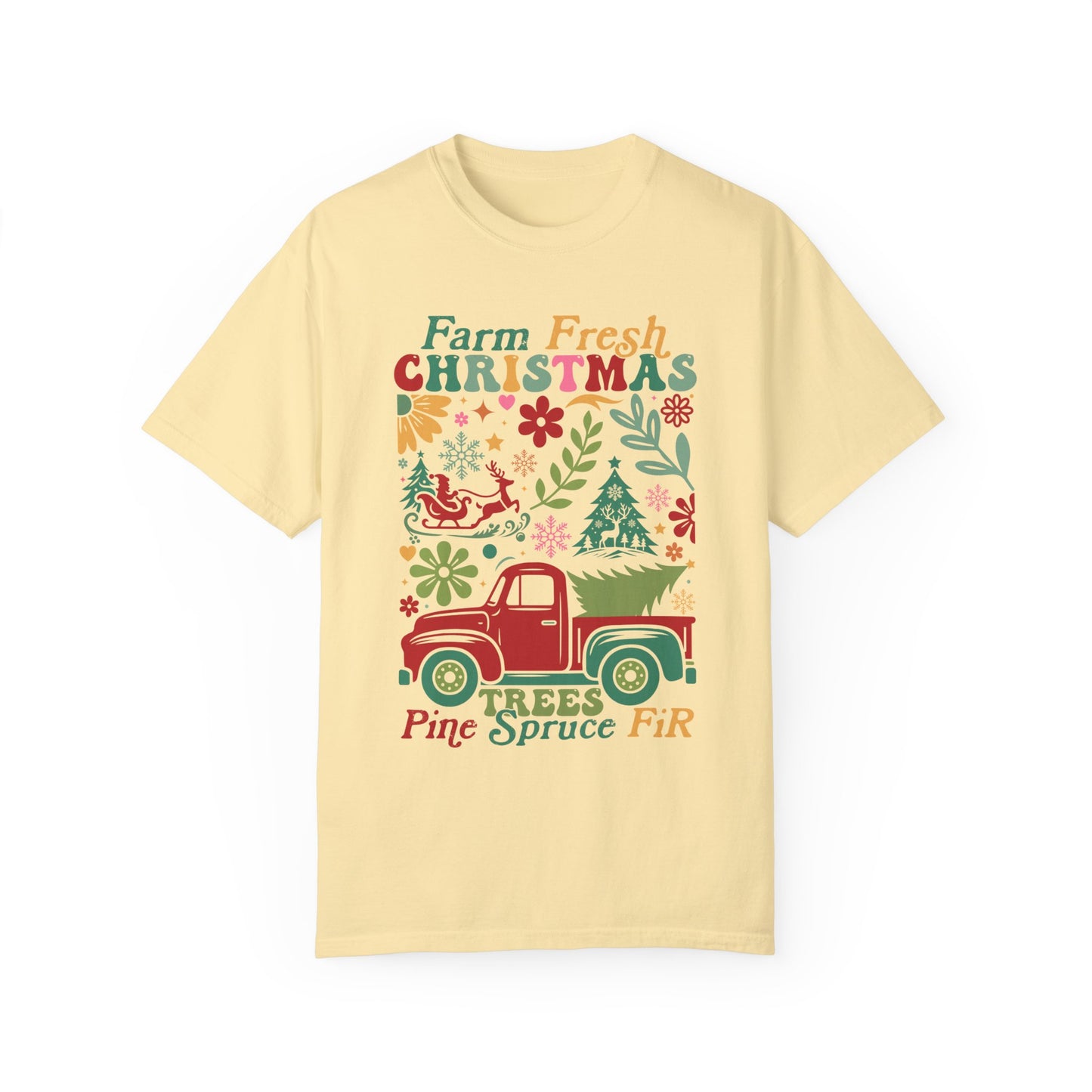 Farm Fresh Retro Christmas Unisex Comfort Color T-shirt