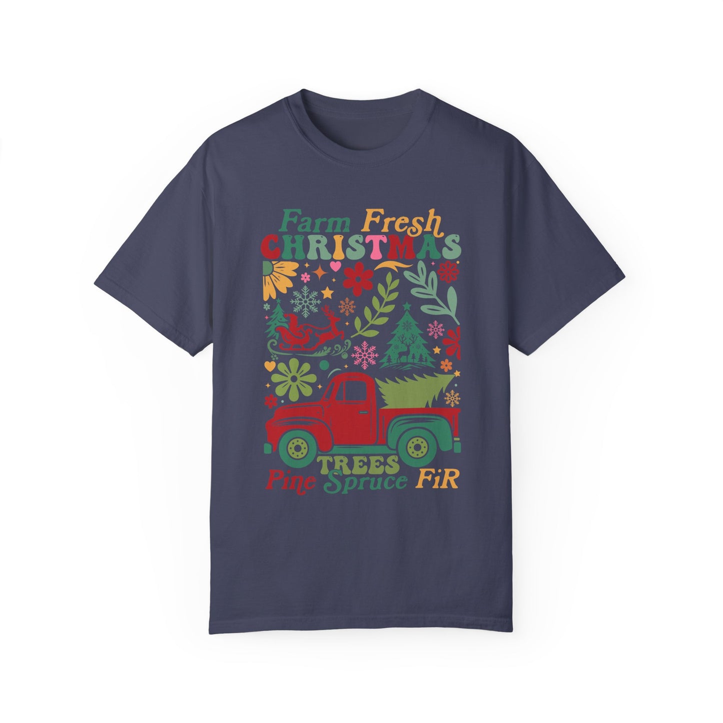 Farm Fresh Retro Christmas Unisex Comfort Color T-shirt
