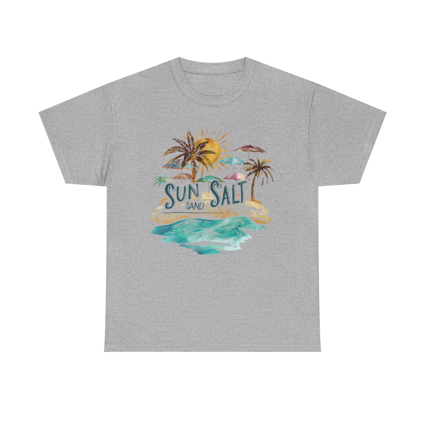 Sun, Salt & Sand Unisex Heavy Cotton Tee - Beach Lovers Shirt, Vacation T-Shirt, Summer Style