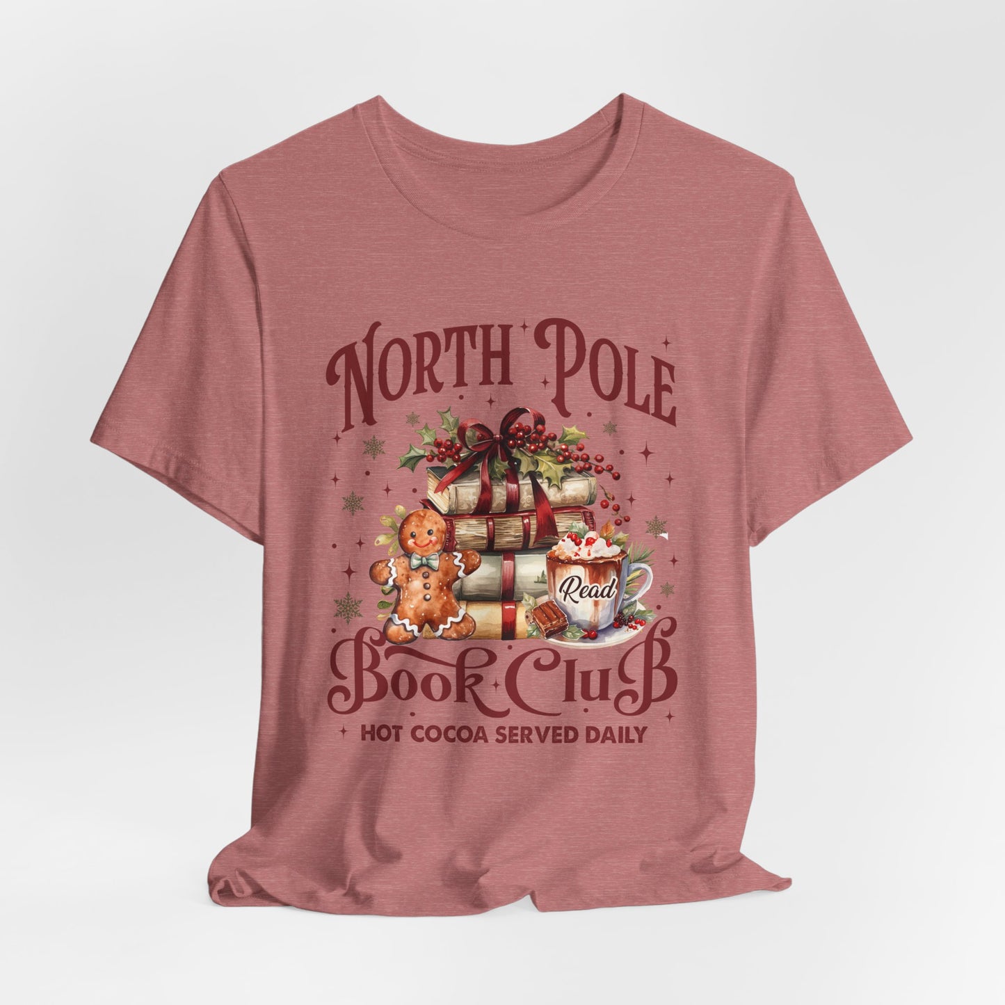 Christmas Bella Canvas Tee/North Pole T-Shirt/Reading t-shirt/Christmas Reading Tee/Book Club T-Shirt