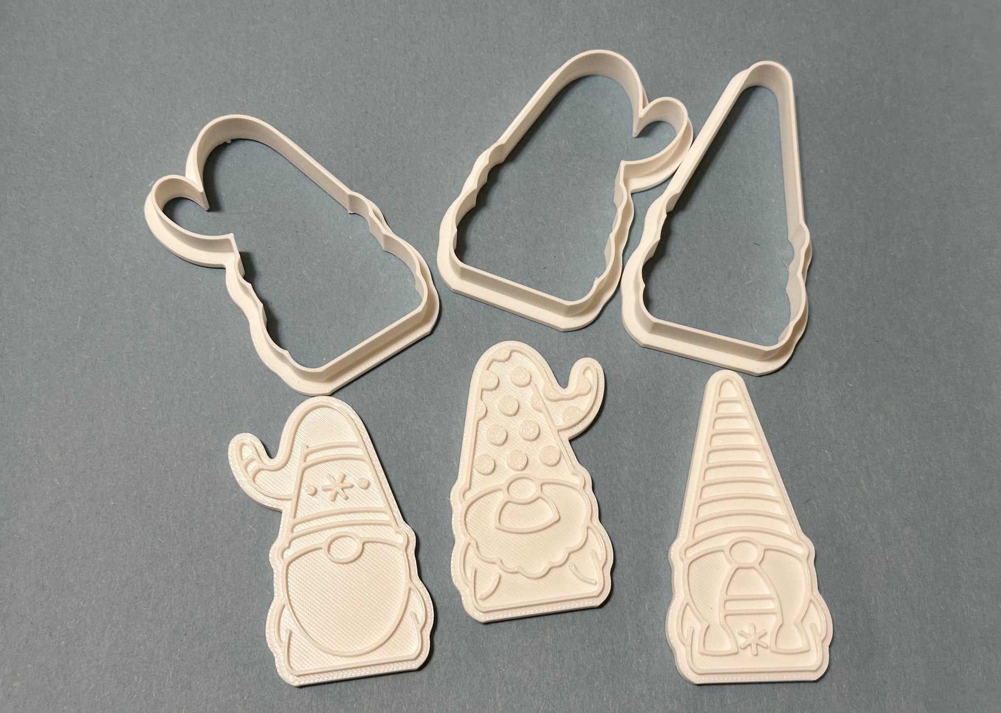 Christmas Gnomes cookie cutter/ stamp/ set of 3