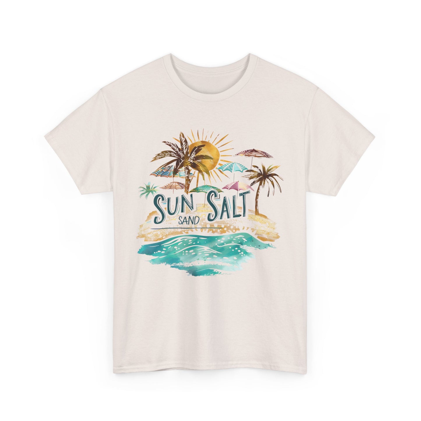 Sun, Salt & Sand Unisex Heavy Cotton Tee - Beach Lovers Shirt, Vacation T-Shirt, Summer Style