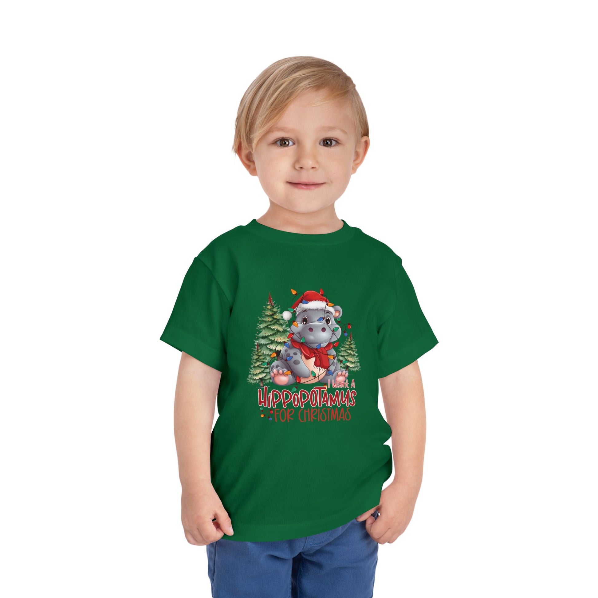 I want a hippopotamus for Christmas Toddler Short Sleeve Tee/ Bella Canvas Soft Toddler tee
