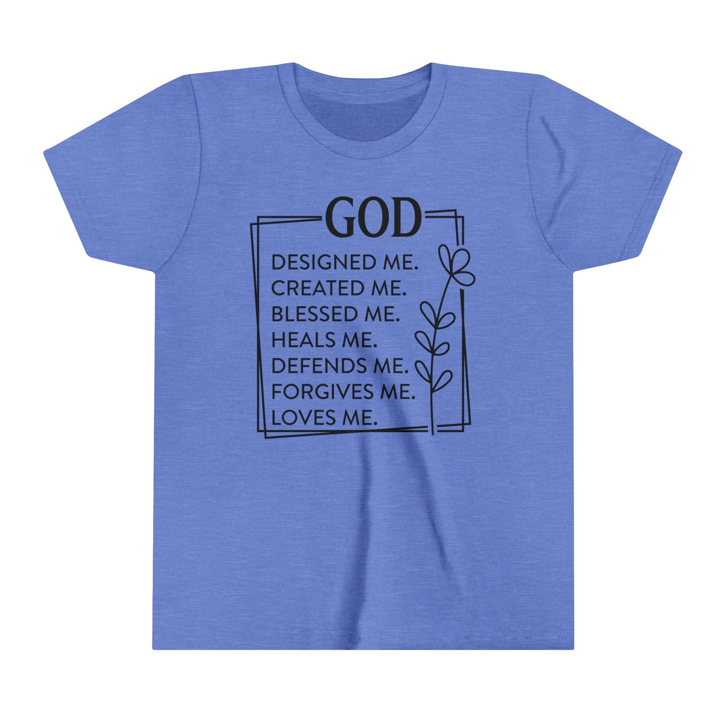God Created Me Youth Short Sleeve Tee