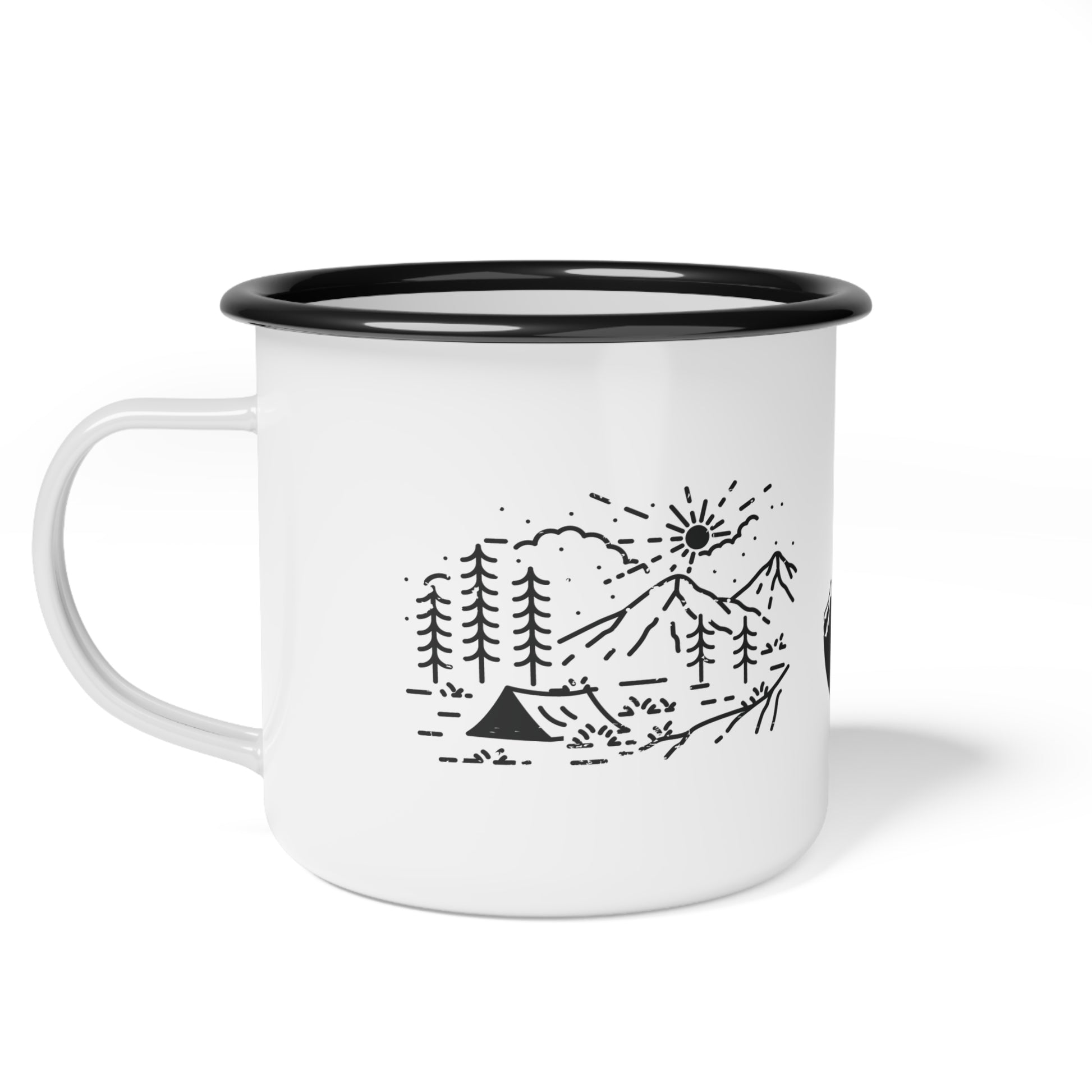 Camping Mountains Stay Wild Enamel Camp Coffee Cup 12oz