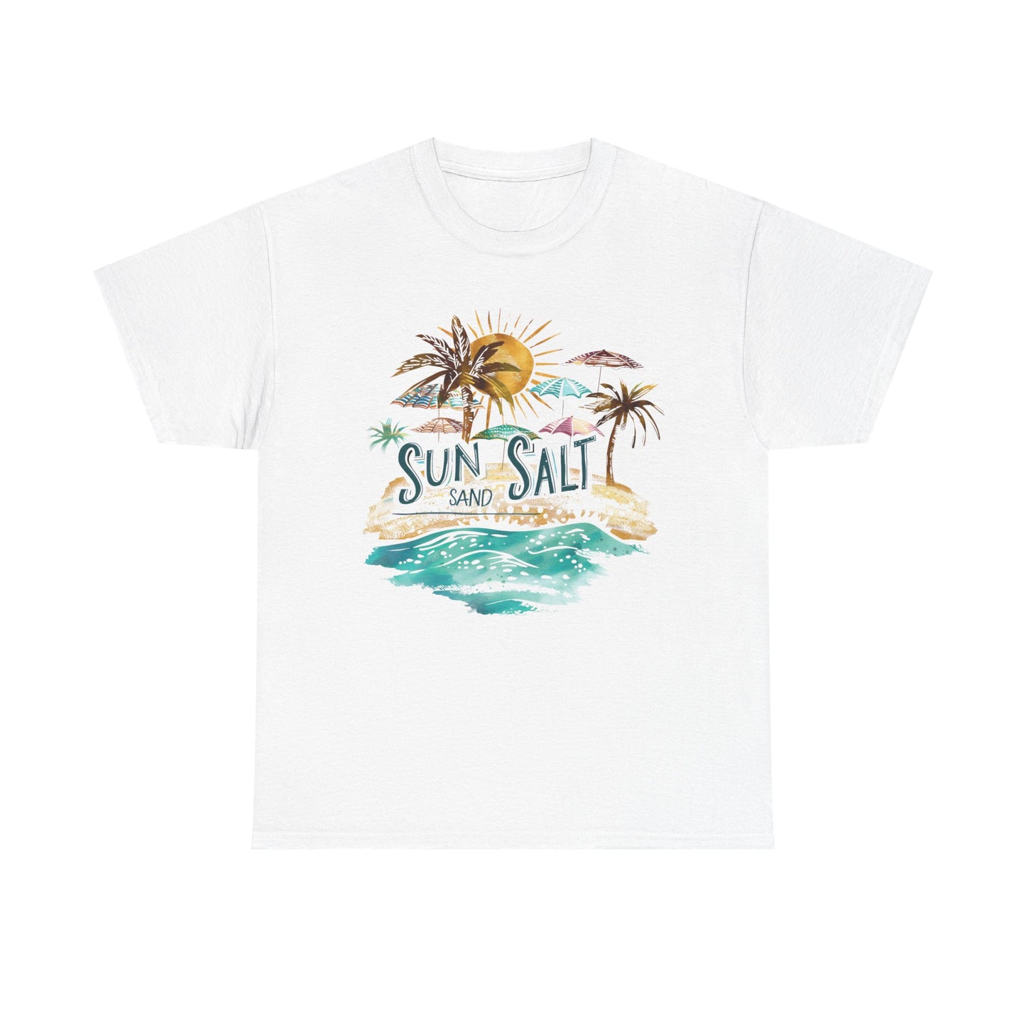Sun, Salt & Sand Unisex Heavy Cotton Tee - Beach Lovers Shirt, Vacation T-Shirt, Summer Style
