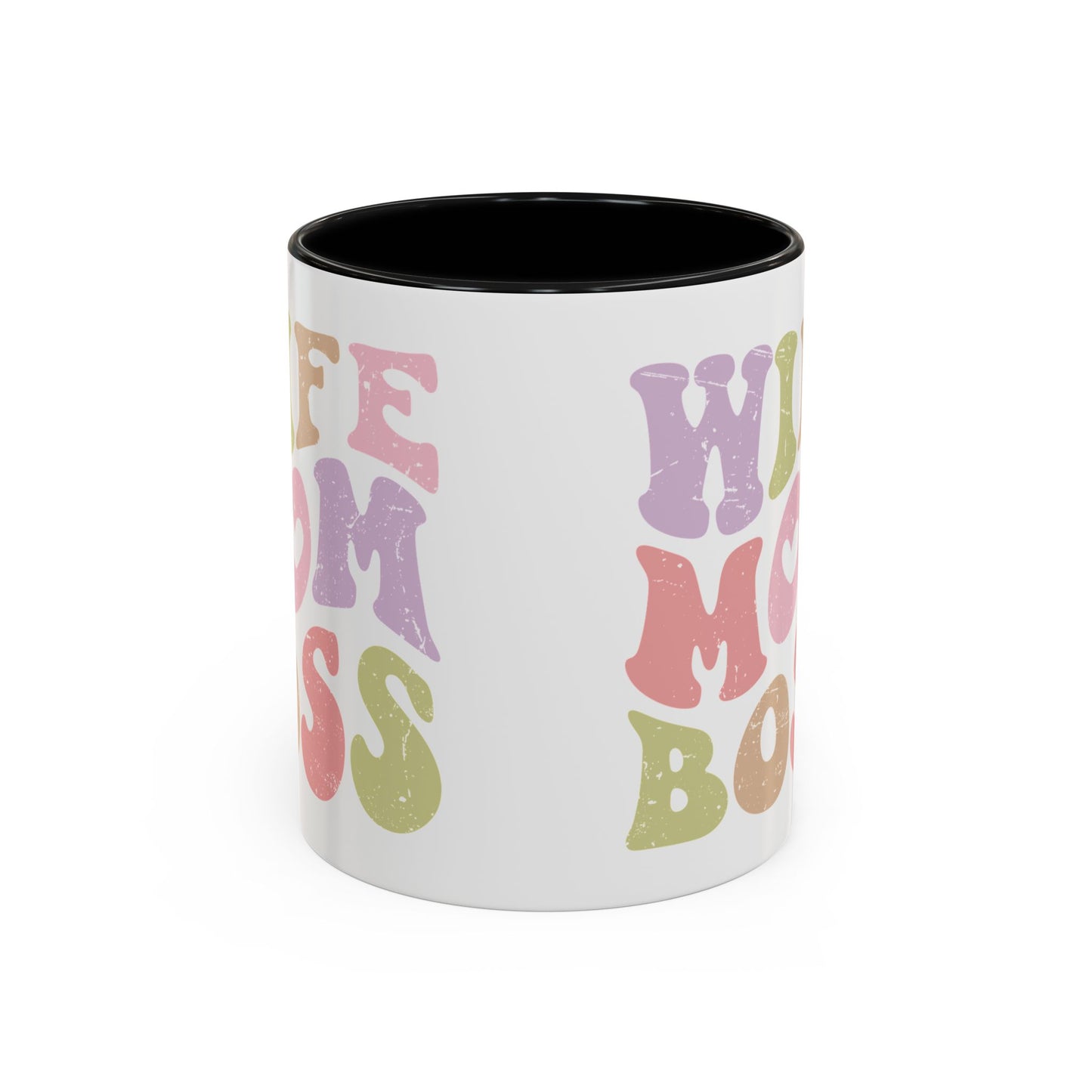 Wife Mom Boss Accent Coffee Mug, 11oz