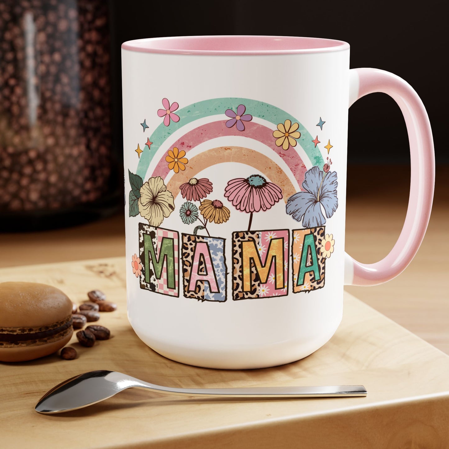 Mama Large Two-Tone Coffee Mugs, 15oz