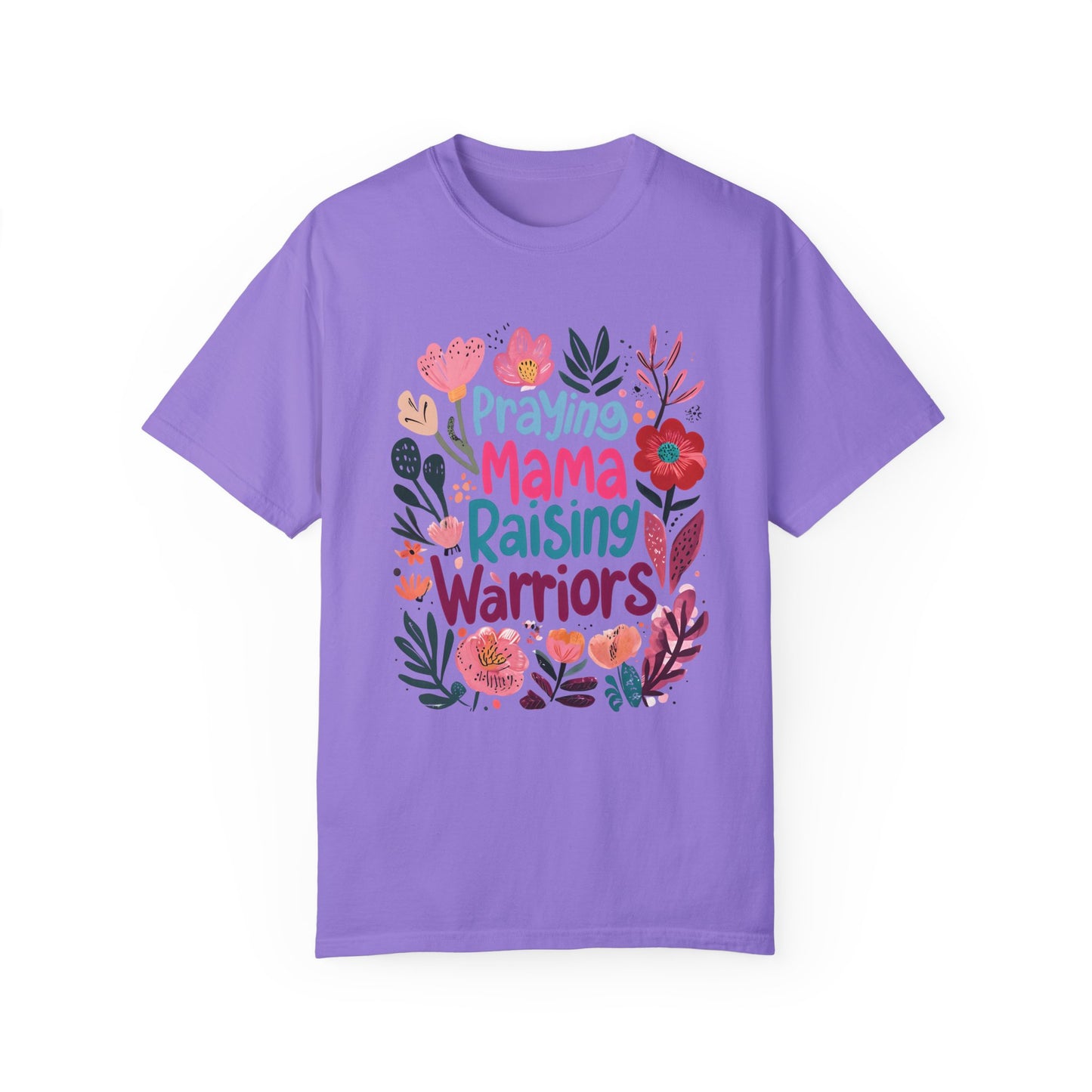 Praying Mama Raising Warriors T-Shirt, Gift for Moms, Mother's Day Tee, Women’s Empowerment Shirt, Floral Graphic Top,