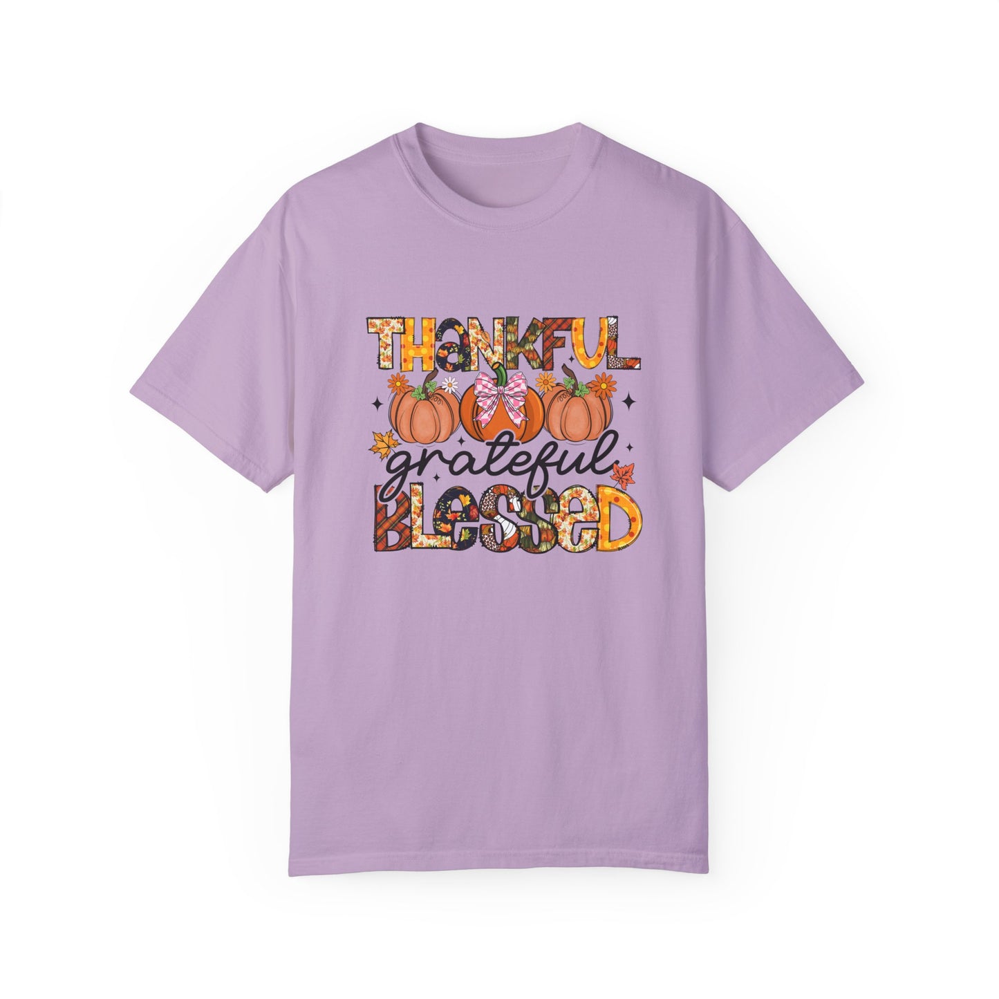 Thankful Grateful Blessed Unisex Garment-Dyed T-shirt