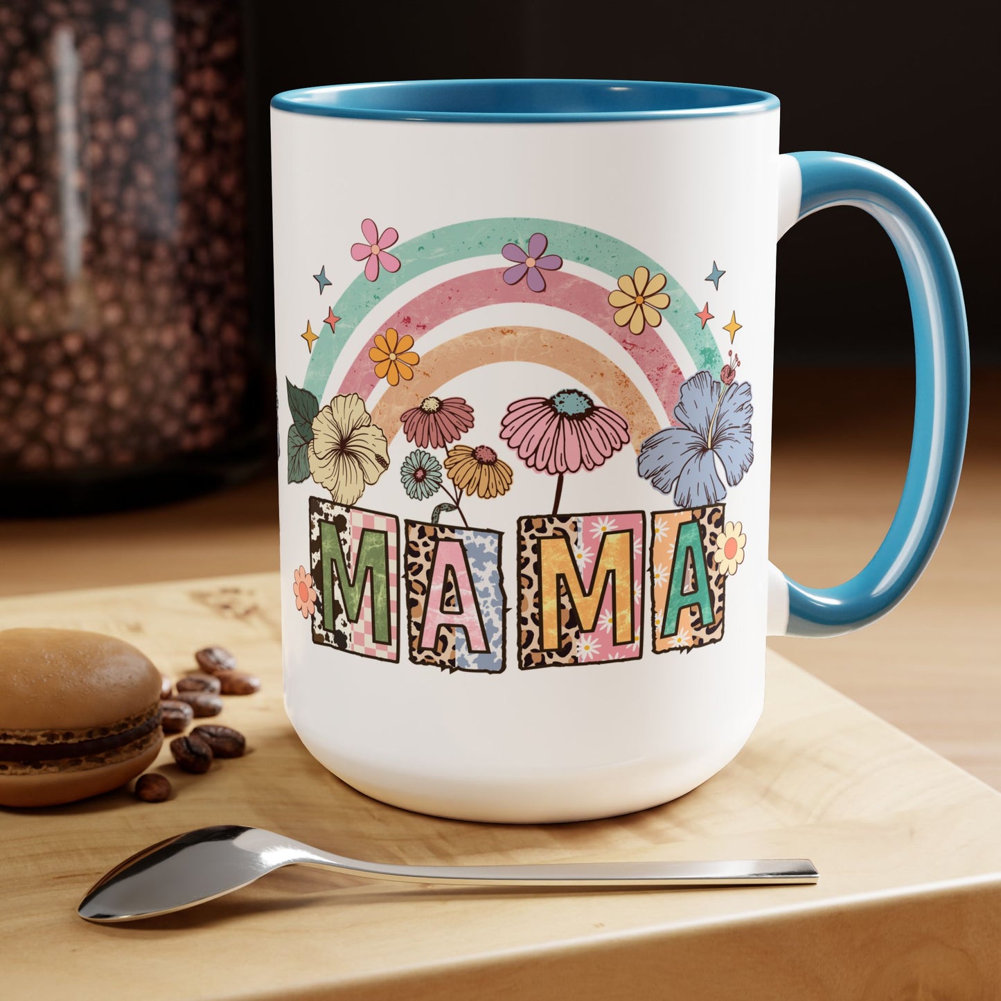 Mama Large Two-Tone Coffee Mugs, 15oz