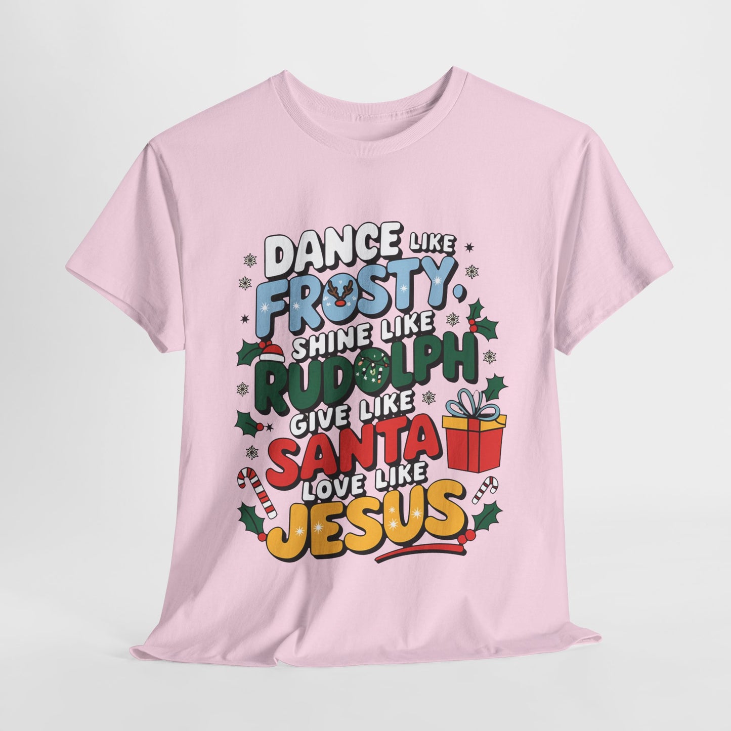 Holiday Unisex Heavy Cotton Tee/Christmas Tee/Dance like Frosty/Christmas Retro Shirt