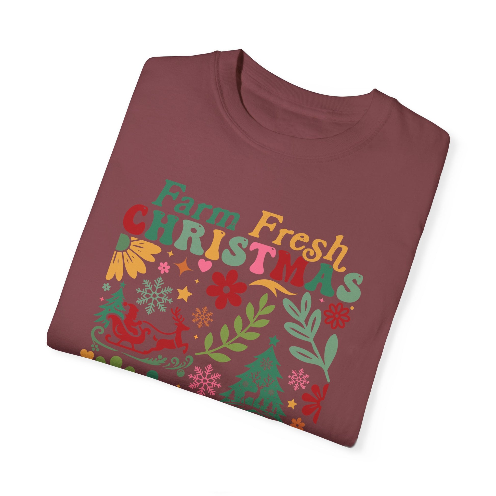 Farm Fresh Retro Christmas Unisex Comfort Color T-shirt