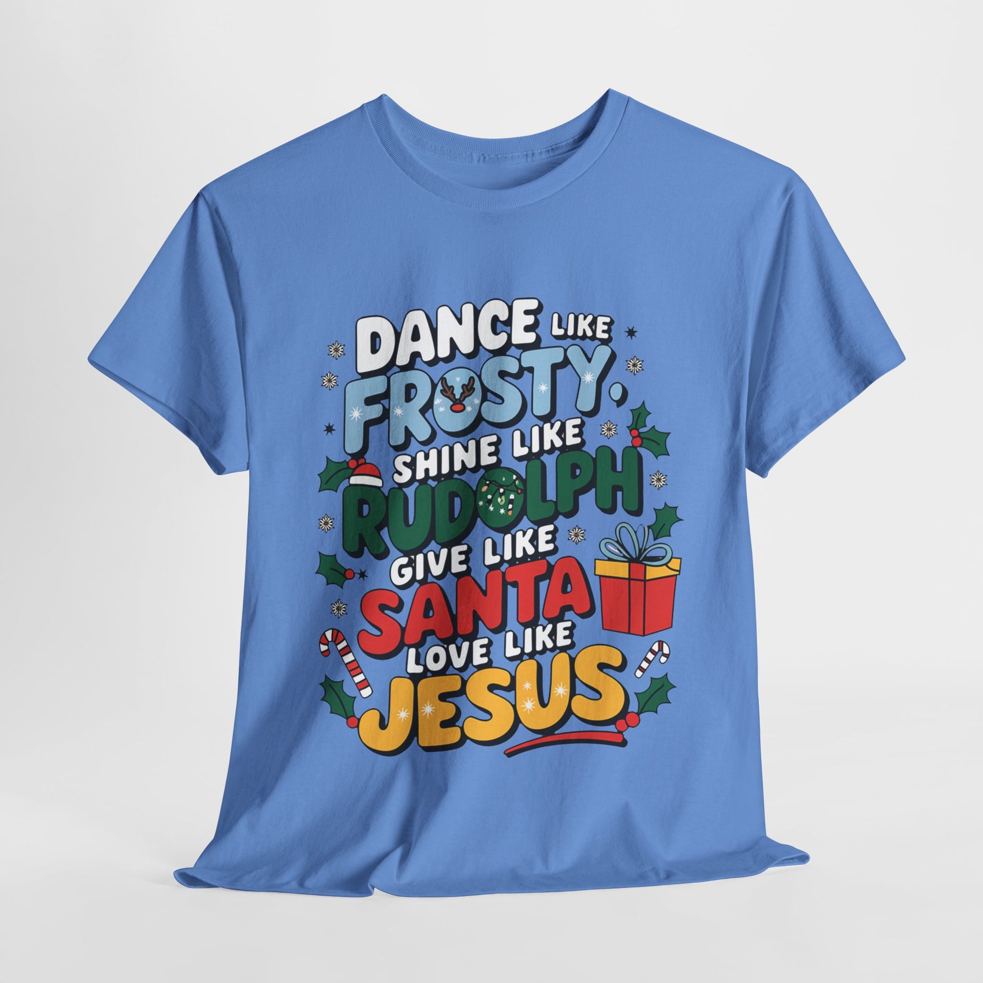 Holiday Unisex Heavy Cotton Tee/Christmas Tee/Dance like Frosty/Christmas Retro Shirt