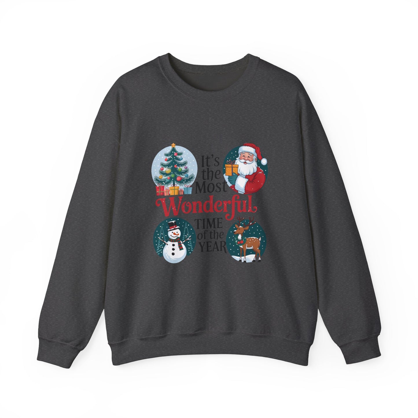 Retro Christmas Unisex Heavy Blend™ Crewneck Sweatshirt