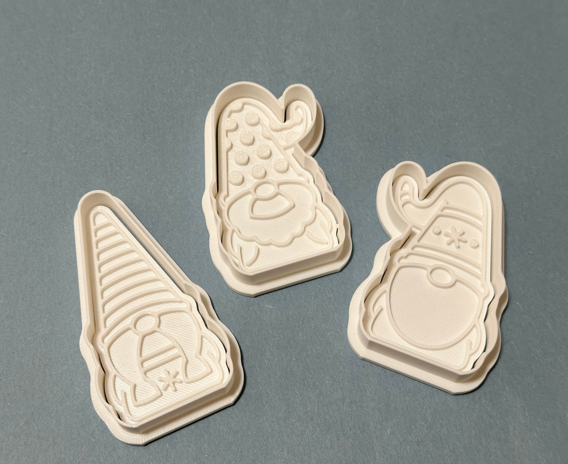 Christmas Gnomes cookie cutter/ stamp/ set of 3