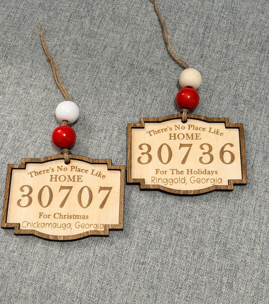 Custom Christmas Ornament, Zip Code City State, Engraved Christmas Ornament (1, for Christmas)