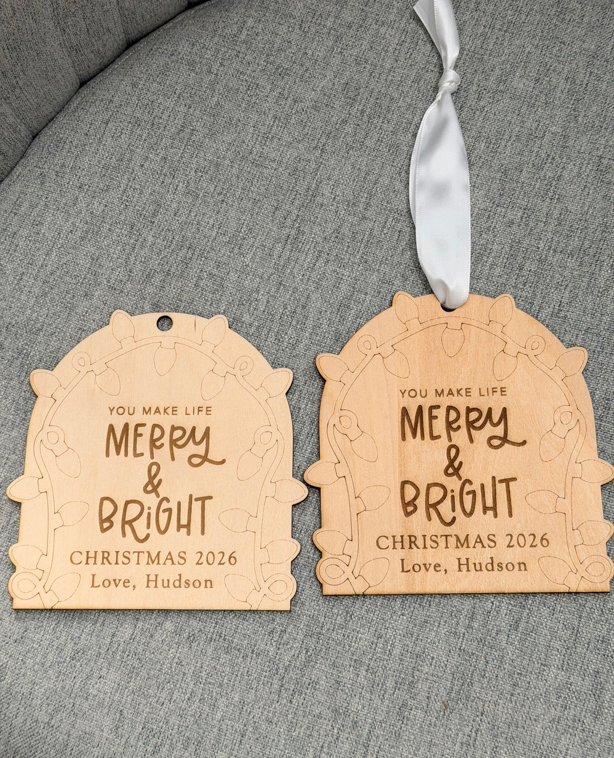 Custom Fingerprint Ornament, Christmas Ornament, Family Christmas Ornament