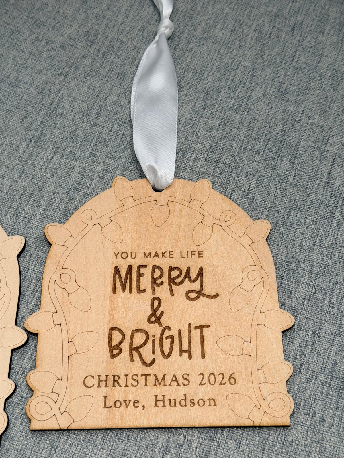 Custom Fingerprint Ornament, Christmas Ornament, Family Christmas Ornament
