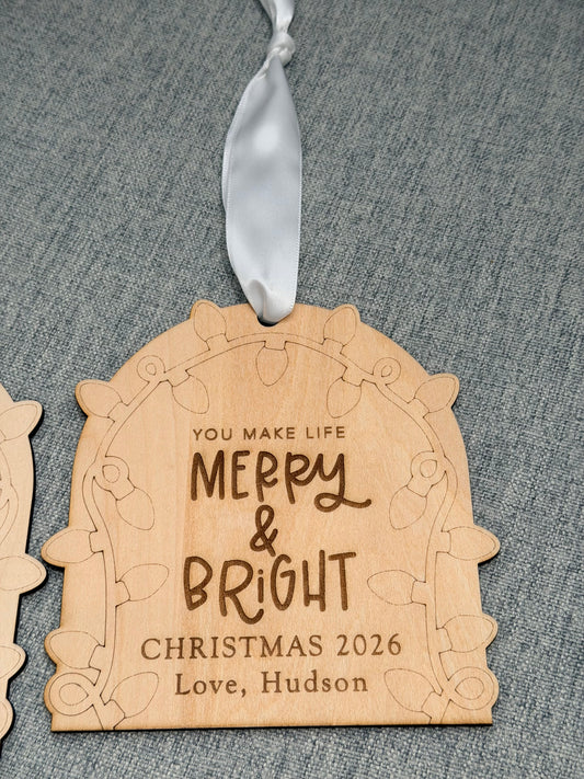 Custom Fingerprint Ornament, Christmas Ornament, Family Christmas Ornament