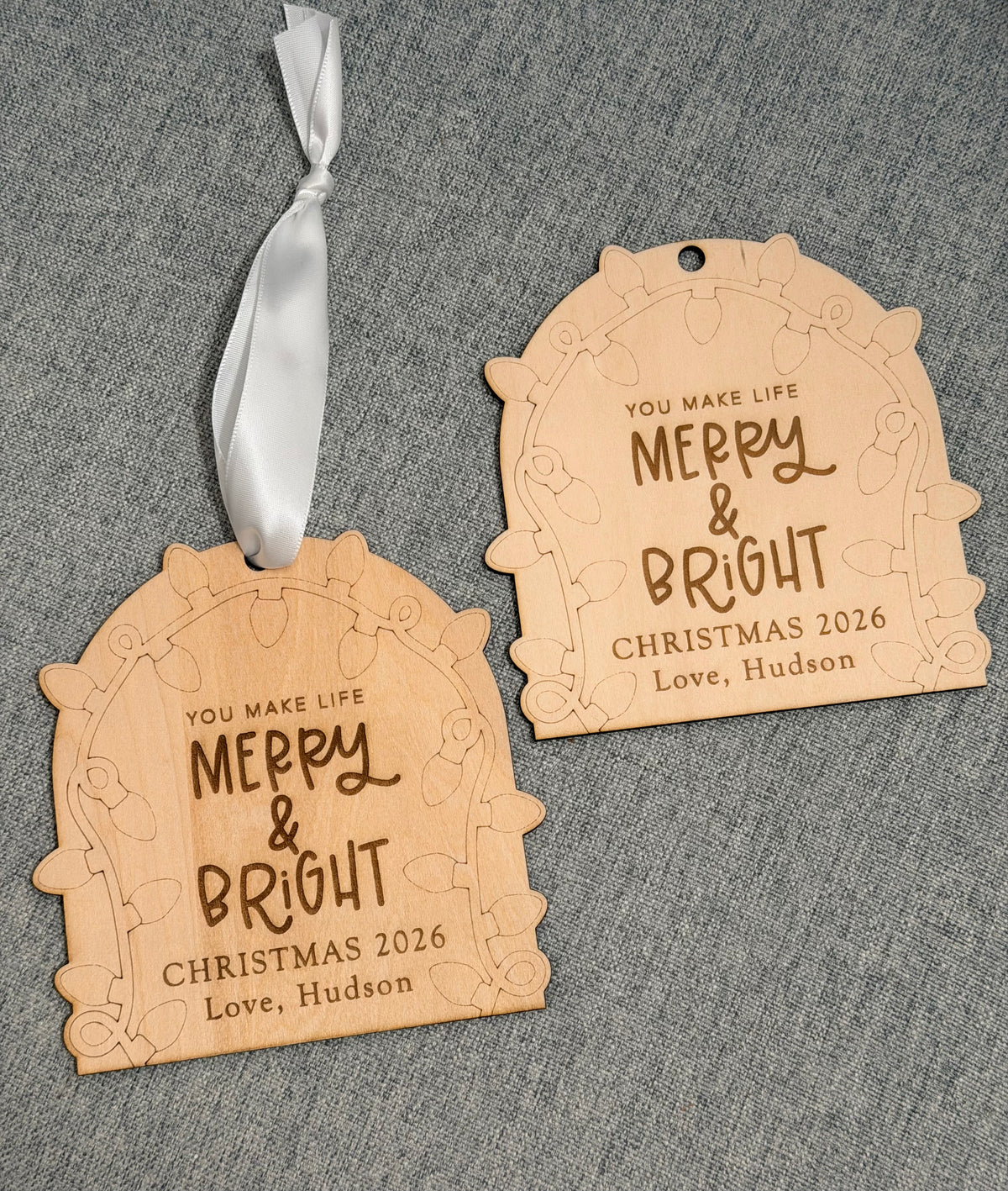 Custom Fingerprint Ornament, Christmas Ornament, Family Christmas Ornament
