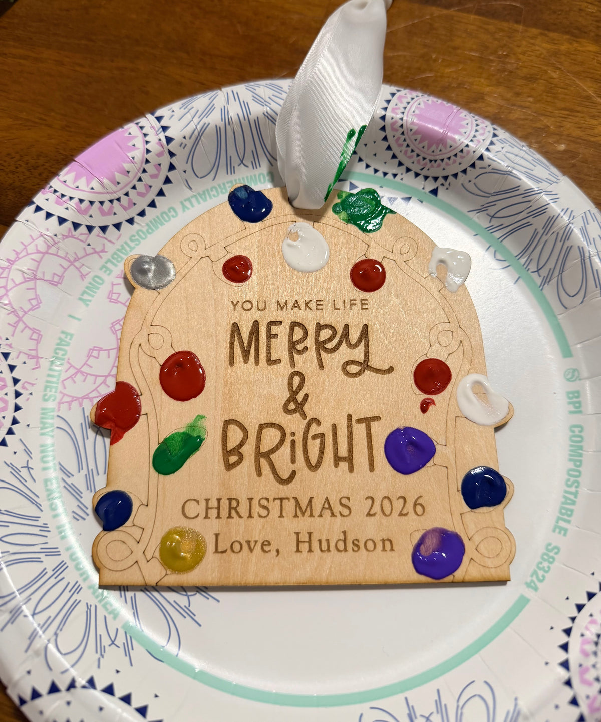 Custom Fingerprint Ornament, Christmas Ornament, Family Christmas Ornament