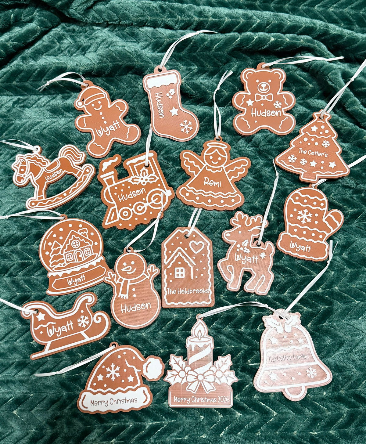 Personalized Gingerbread Christmas Ornament, Custom Made Christmas Ornament