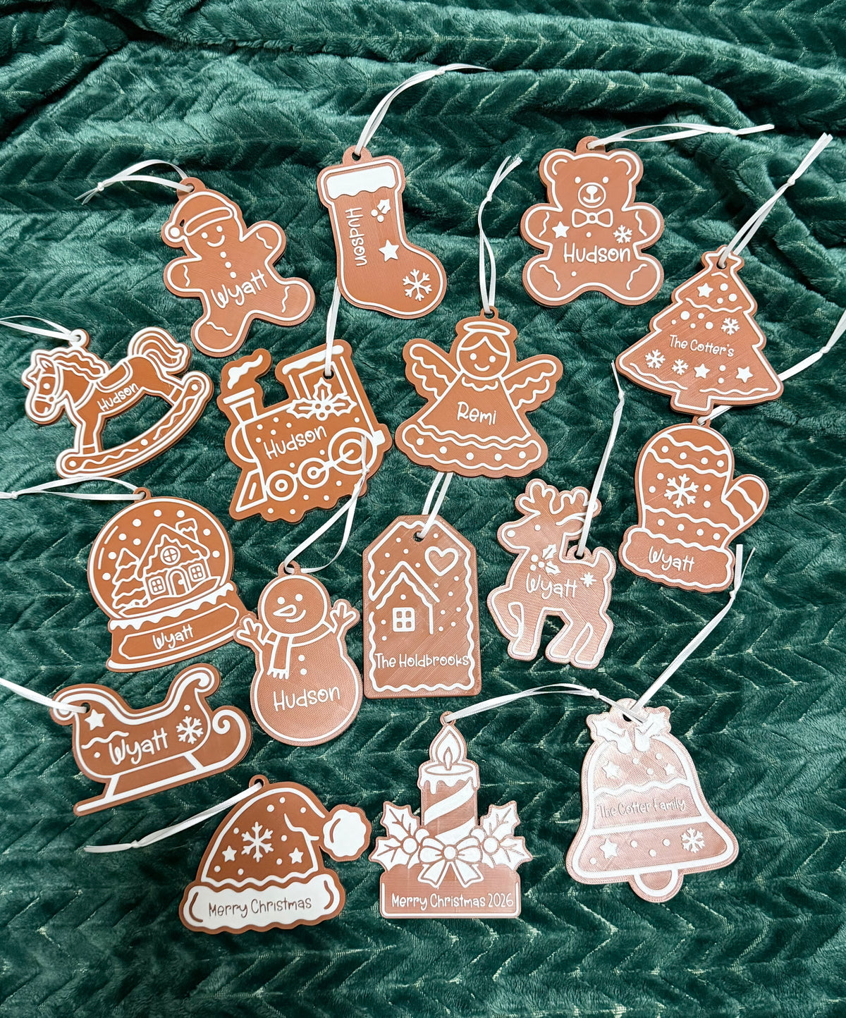 Personalized Gingerbread Christmas Ornament, Custom Made Christmas Ornament