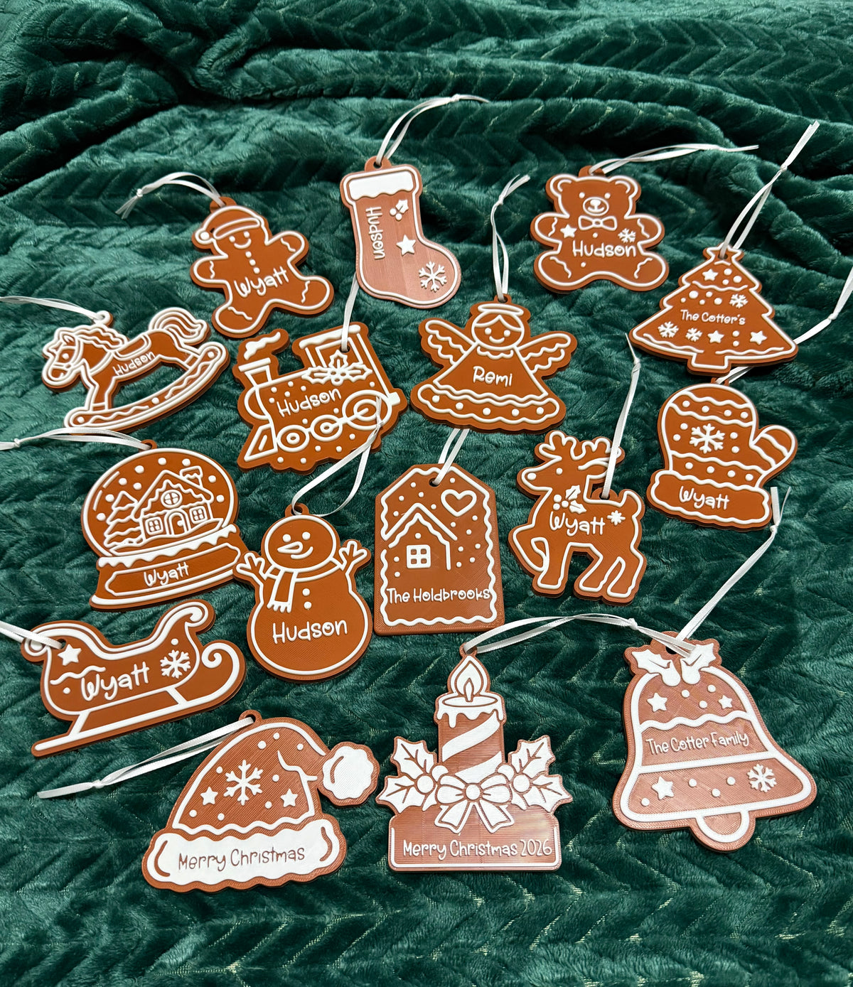 Personalized Gingerbread Christmas Ornament, Custom Made Christmas Ornament