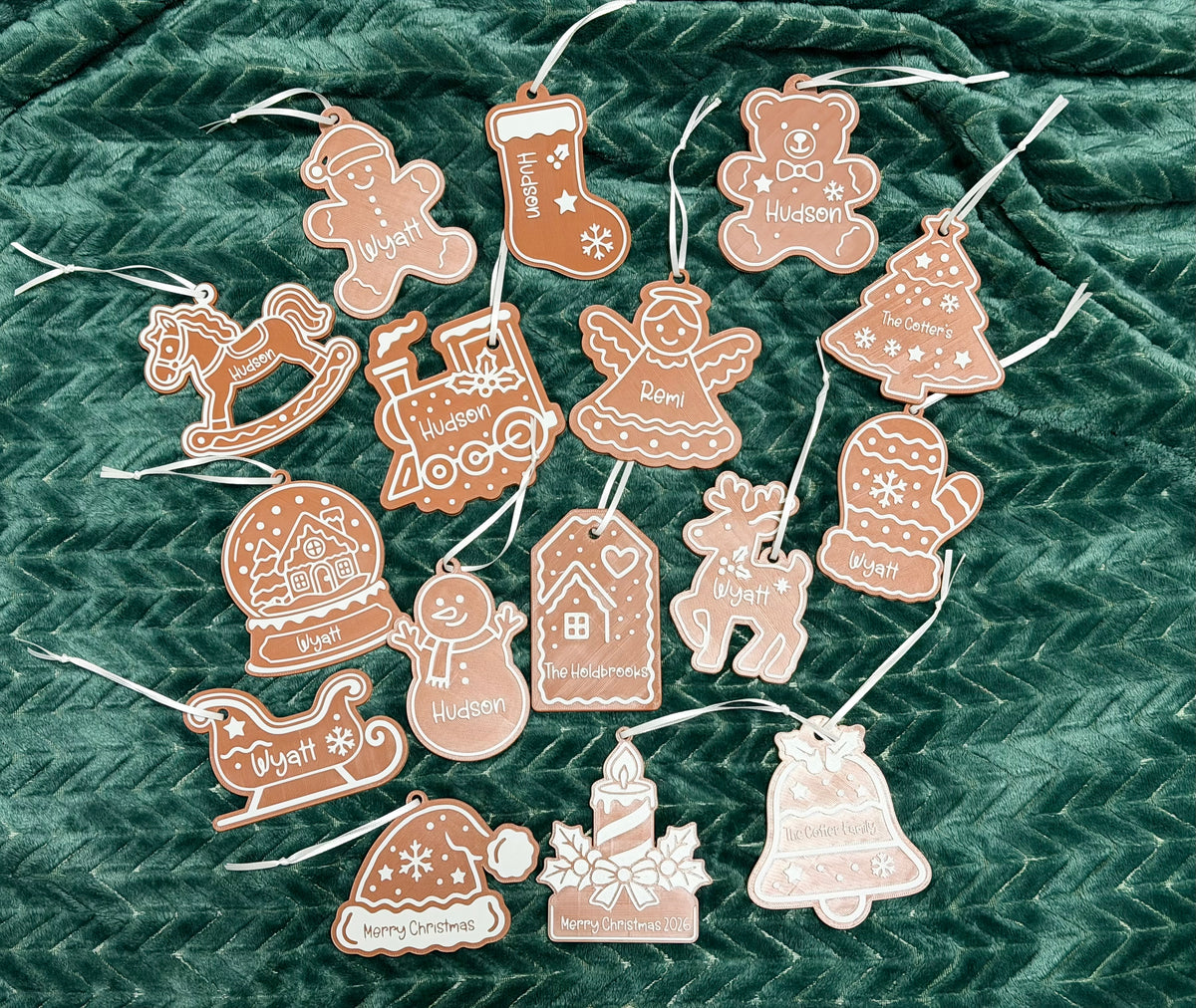 Personalized Gingerbread Christmas Ornament, Custom Made Christmas Ornament