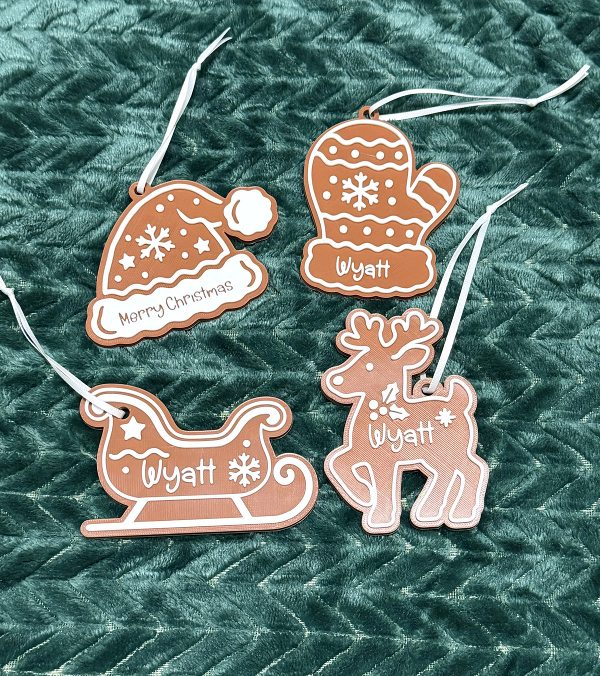Personalized Gingerbread Christmas Ornament, Custom Made Christmas Ornament