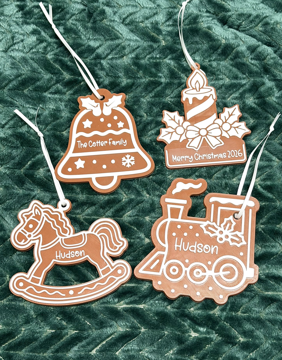 Personalized Gingerbread Christmas Ornament, Custom Made Christmas Ornament