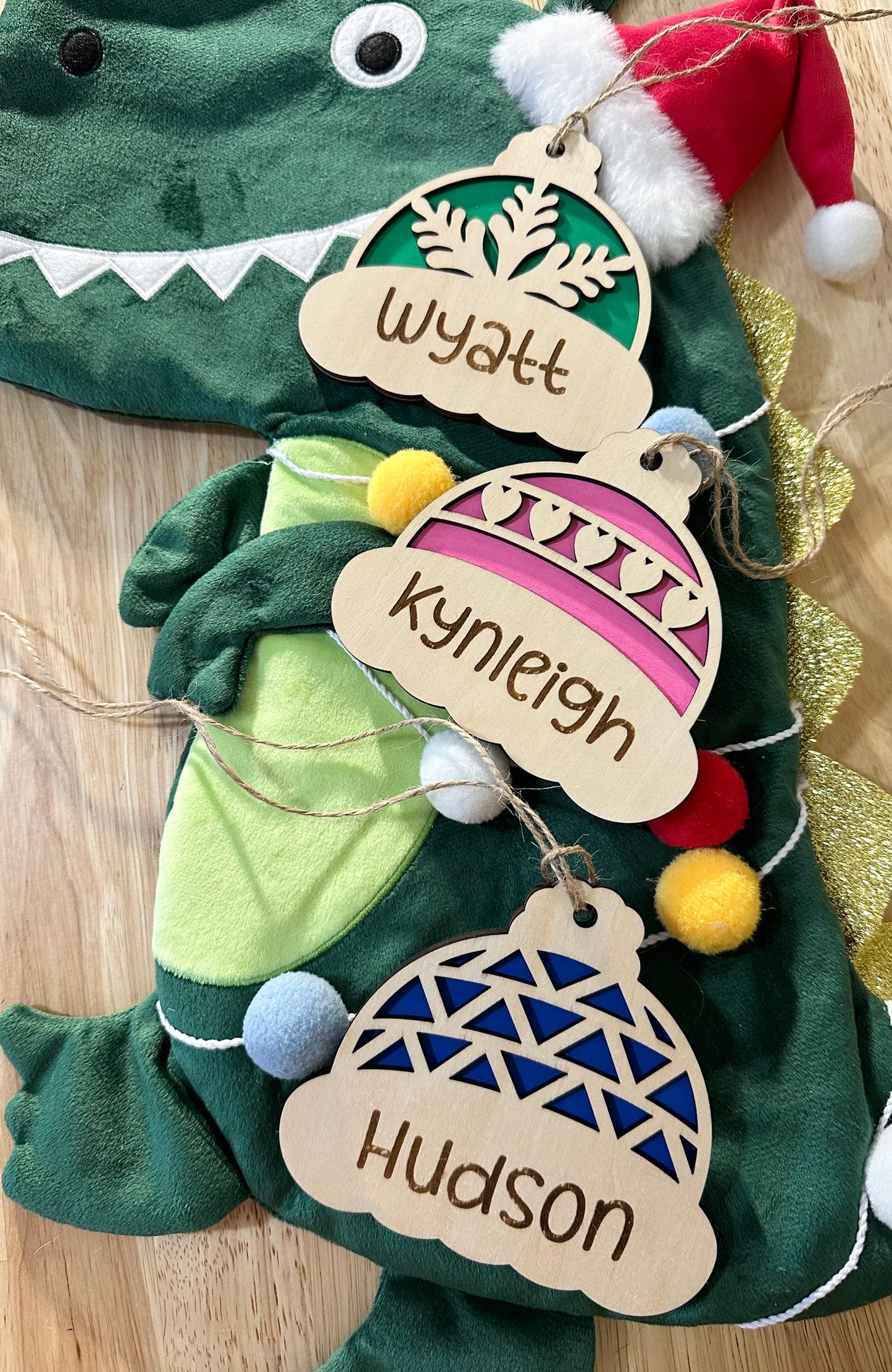 Snow hat personalized Christmas ornament, personalized ornament, Christmas hat kids ornament