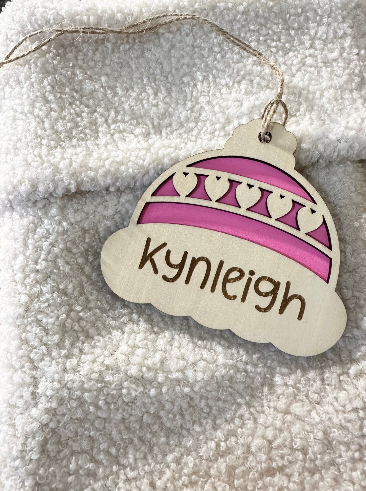 Snow hat personalized Christmas ornament, personalized ornament, Christmas hat kids ornament