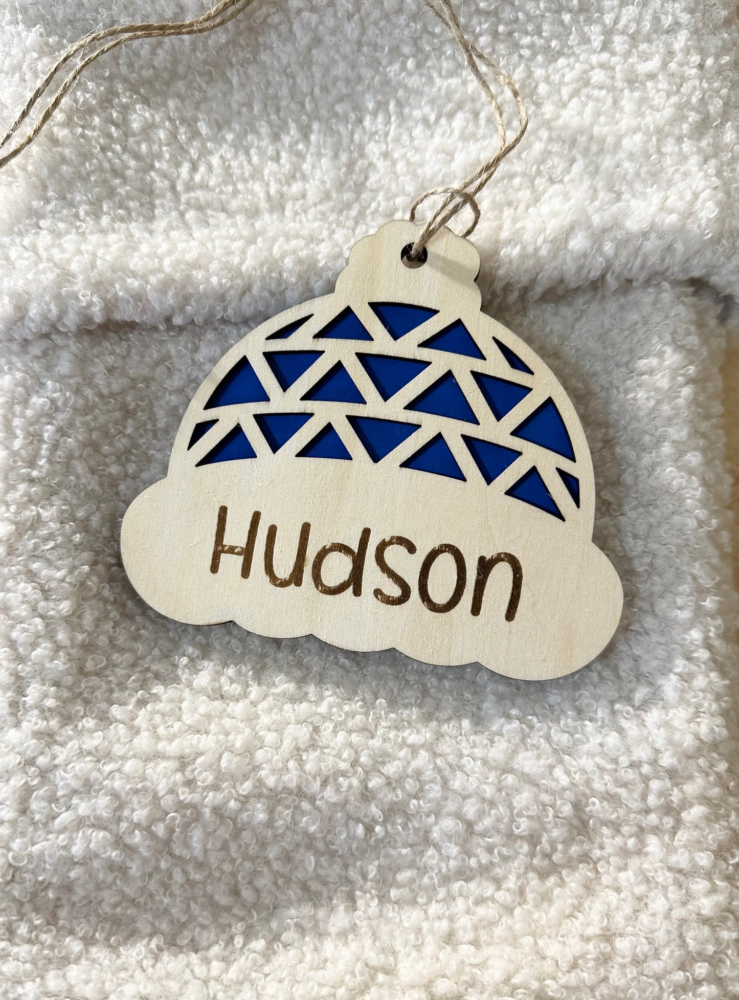 Snow hat personalized Christmas ornament, personalized ornament, Christmas hat kids ornament